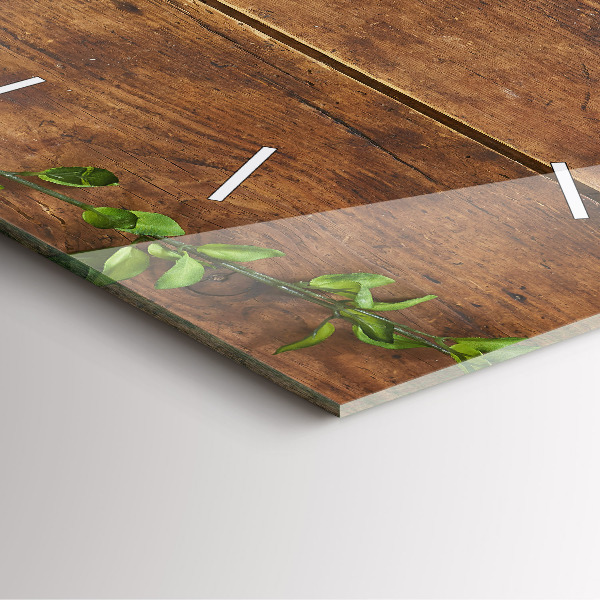 Szögletes fali üvegóra Rusztikus fa