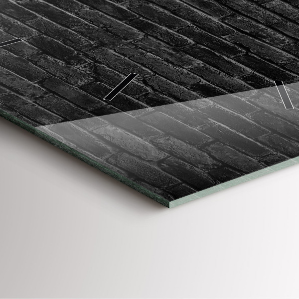 Szögletes fali üvegóra Sötét téglafal