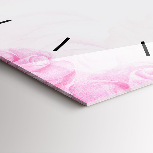 Szögletes fali üvegóra Roses absztrakt