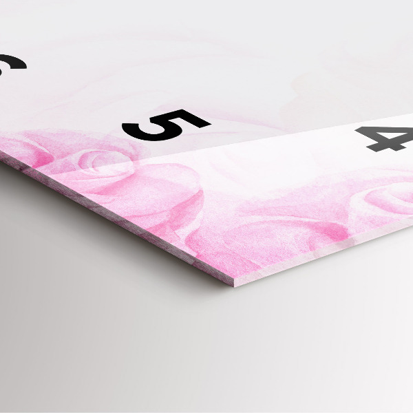 Szögletes fali üvegóra Roses absztrakt