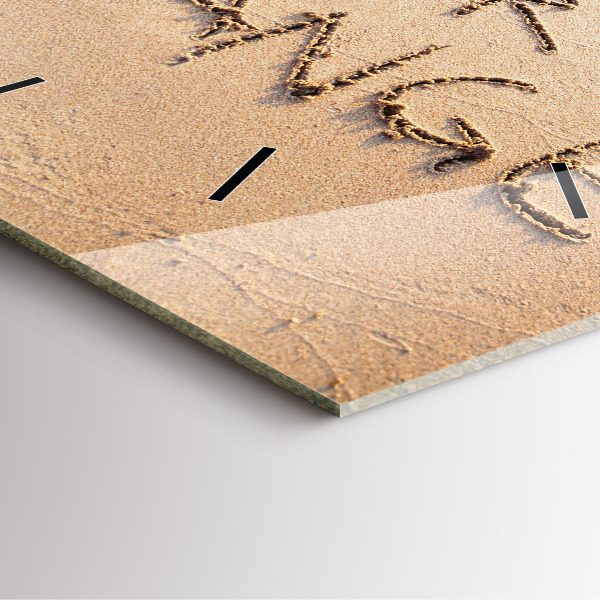 Szögletes fali üvegóra Beach Idézet