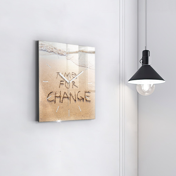 Szögletes fali üvegóra Beach Idézet