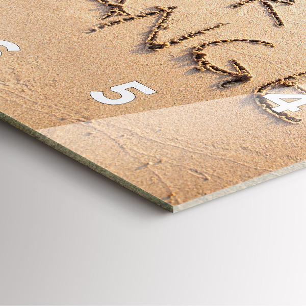 Szögletes fali üvegóra Beach Idézet