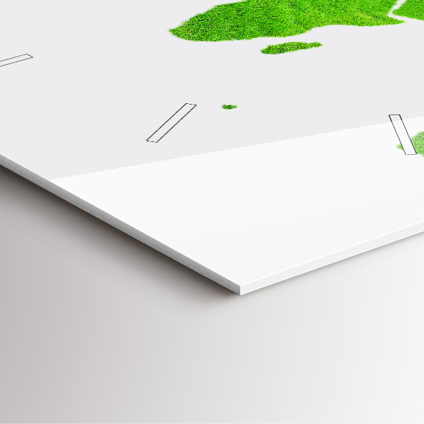 Szögletes fali üvegóra Zöld fű térkép