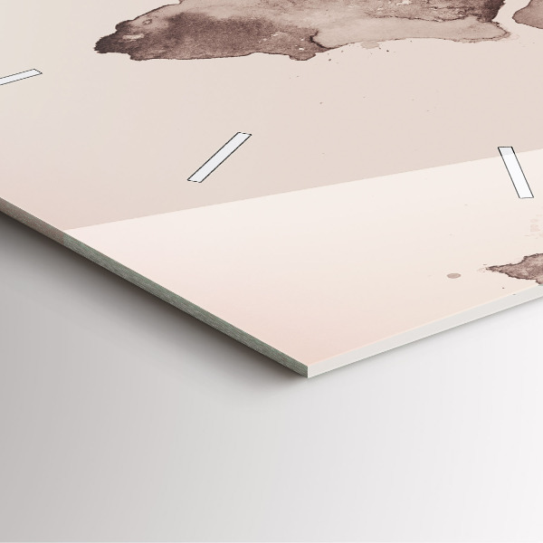 Szögletes fali üvegóra Akvarell világtérkép