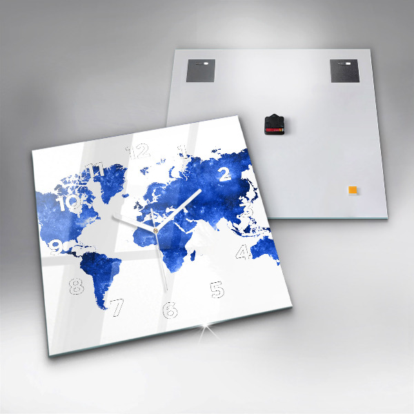 Szögletes fali üvegóra Űr világtérkép