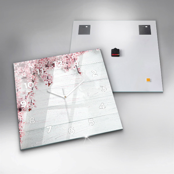 Szögletes fali üvegóra Tavaszi virágok