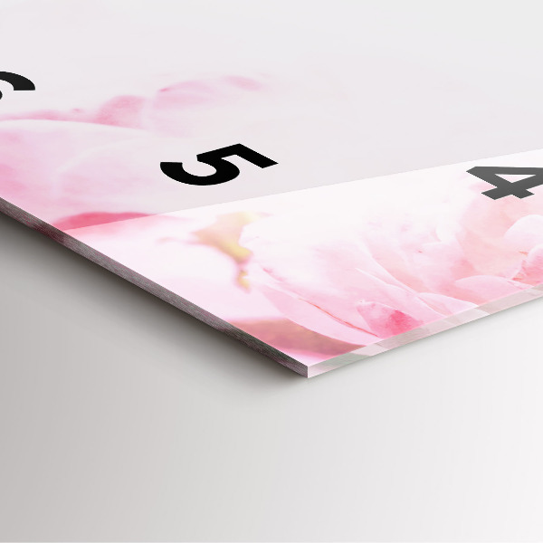 Szögletes fali üvegóra Virágzó virágok