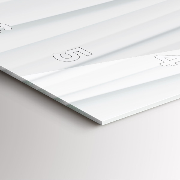 Szögletes fali üvegóra Hullámok textúrája