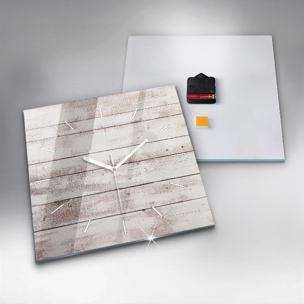 Szögletes fali üvegóra Világos fa deszkák