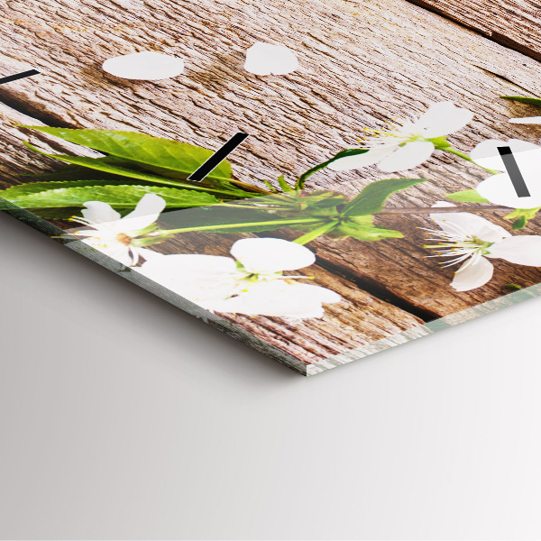 Szögletes fali üvegóra Virágok a fán