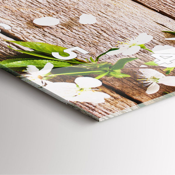 Szögletes fali üvegóra Virágok a fán