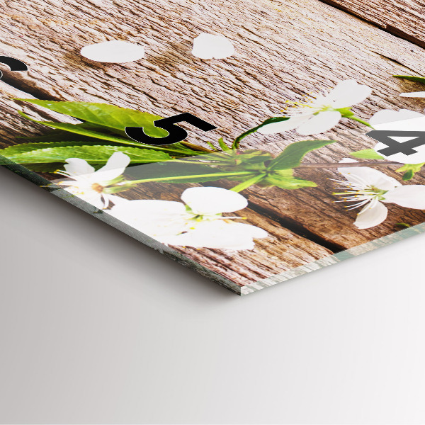 Szögletes fali üvegóra Virágok a fán