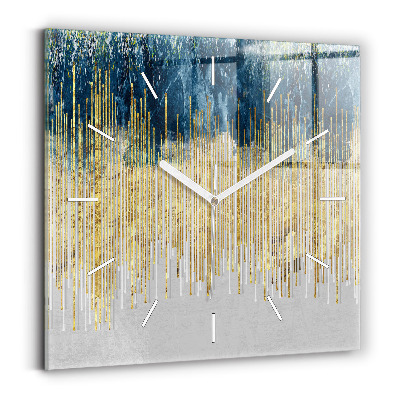 Szögletes fali üvegóra Dekoratív minta és arany