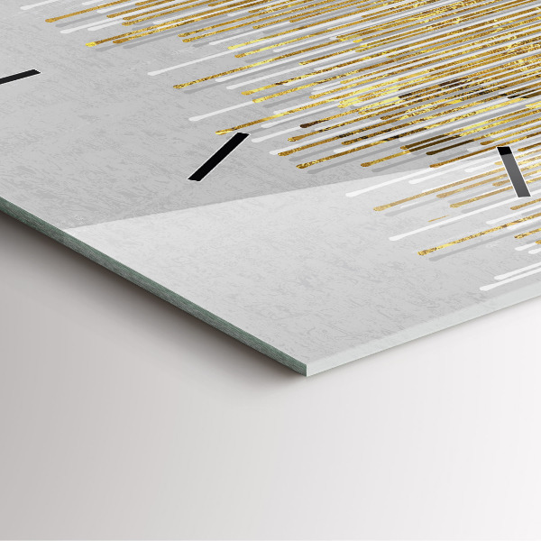 Szögletes fali üvegóra Dekoratív minta és arany