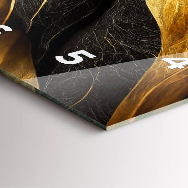 Szögletes fali üvegóra Elegáns absztrakció