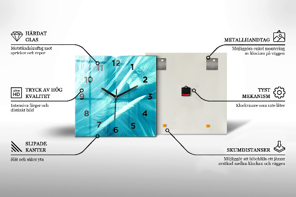 Szögletes fali üvegóra Elegáns absztrakció