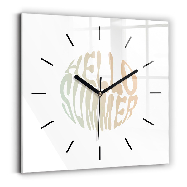 Szögletes fali üvegóra Hello Summer!
