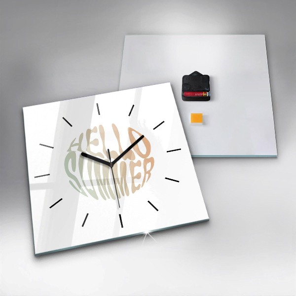 Szögletes fali üvegóra Hello Summer!