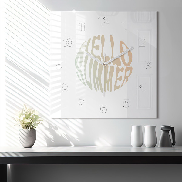 Szögletes fali üvegóra Hello Summer!