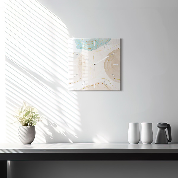 Szögletes fali üvegóra Akvarell foltok