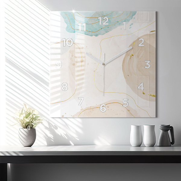 Szögletes fali üvegóra Akvarell foltok