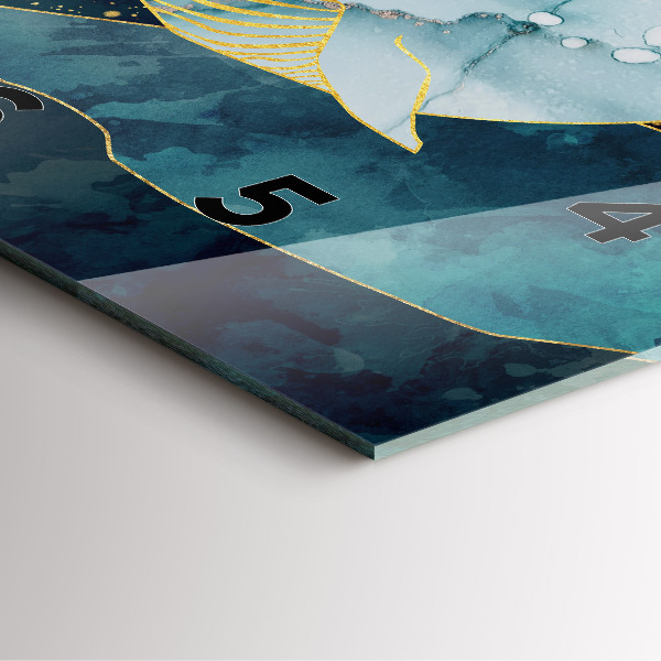 Szögletes fali üvegóra Absztrakt bálna