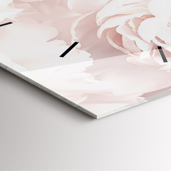 Szögletes fali üvegóra Bazsarózsa virágok