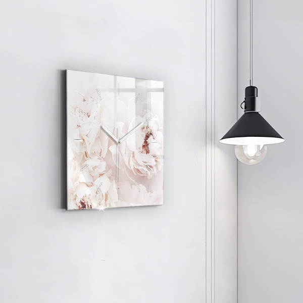 Szögletes fali üvegóra Bazsarózsa virágok