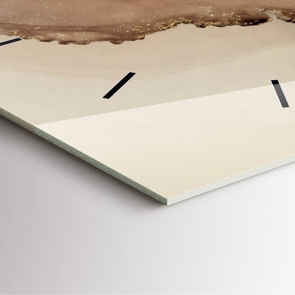 Szögletes fali üvegóra Bézs modern művészet