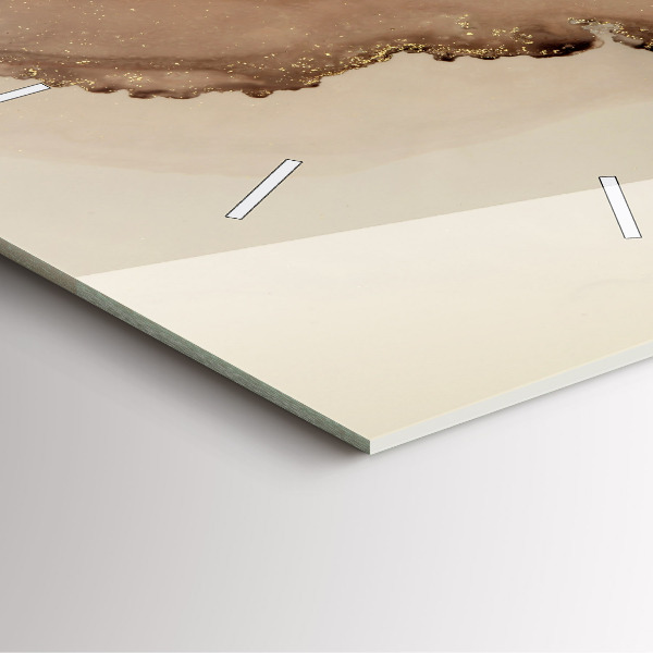 Szögletes fali üvegóra Bézs modern művészet