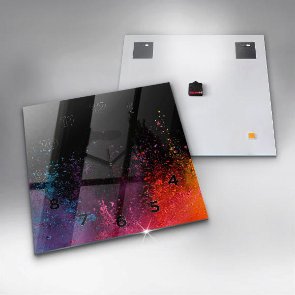 Szögletes fali üvegóra A színek robbanása