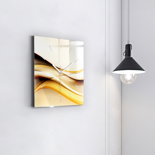 Szögletes fali üvegóra Absztrakt hullám