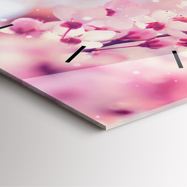 Szögletes fali üvegóra Tavaszi virágok