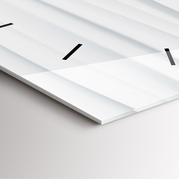 Szögletes fali üvegóra Hullámok textúrája