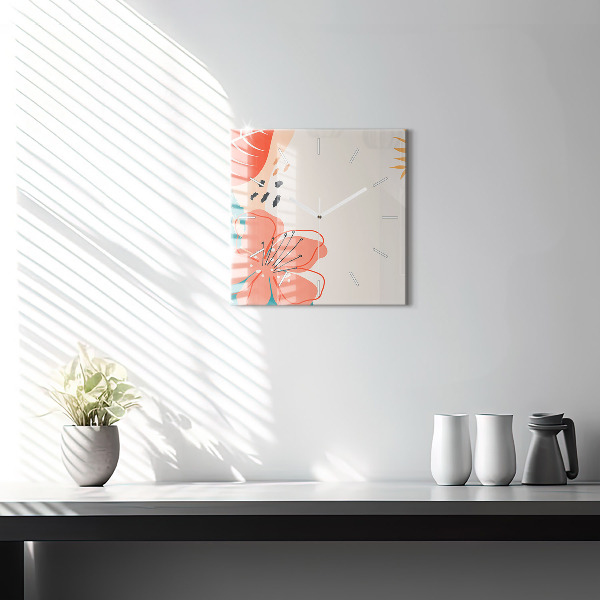 Szögletes fali üvegóra Hawaii növények