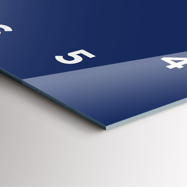 Szögletes fali üvegóra Sötétkék színű