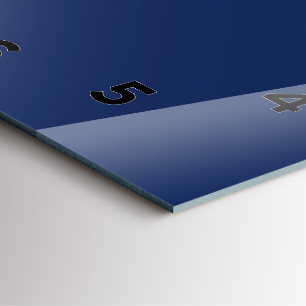 Szögletes fali üvegóra Sötétkék színű