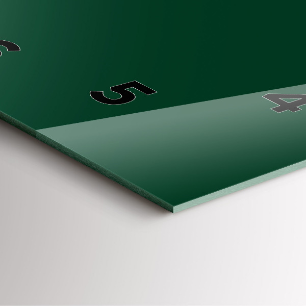 Szögletes fali üvegóra Színe üveg zöld