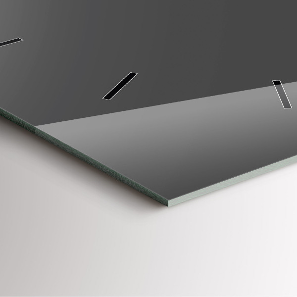 Szögletes fali üvegóra Szürke szín