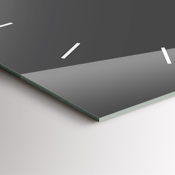 Szögletes fali üvegóra Szürke szín