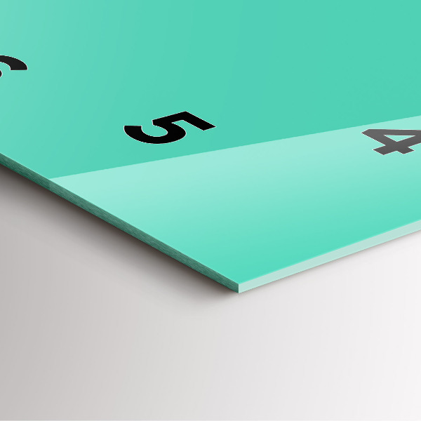 Szögletes fali üvegóra Türkiz