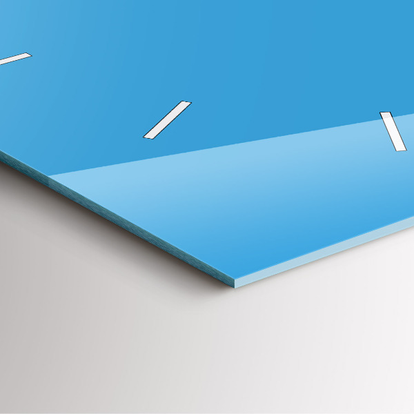 Szögletes fali üvegóra Kék