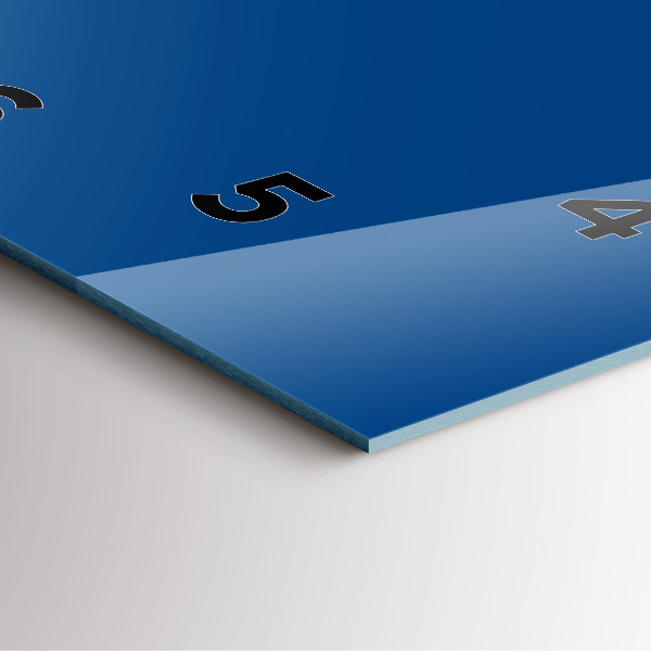 Szögletes fali üvegóra Kék