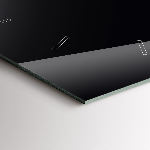 Szögletes fali üvegóra Fekete