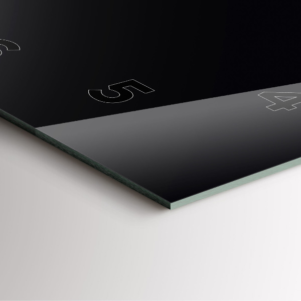 Szögletes fali üvegóra Fekete