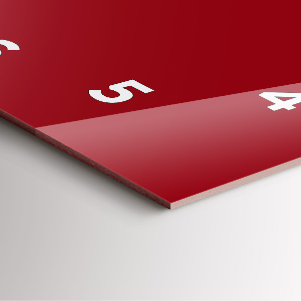 Szögletes fali üvegóra Piros