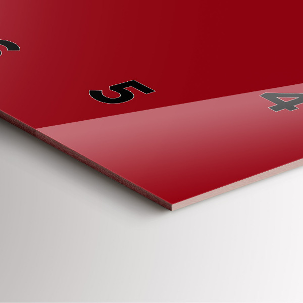 Szögletes fali üvegóra Piros