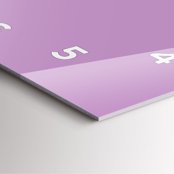 Szögletes fali üvegóra Halványlila