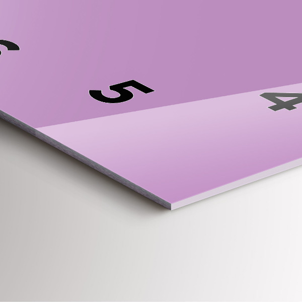 Szögletes fali üvegóra Halványlila